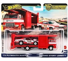 Hot Wheels Premium &#39;73 Plymouth Duster &amp; Second Story Lorry Team Transpo... - $30.57