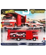 Hot Wheels Premium '73 Plymouth Duster & Second Story Lorry Team Transport #82 - $30.57
