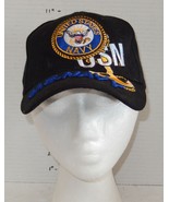 USN United States Navy Adjustable Hat Cap black blue Gold - $277.43 MXN