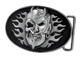 Black Devil Skull Belt Buckle Metal BU156 - £8.61 GBP