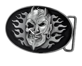 Black Devil Skull Belt Buckle Metal BU156 - £8.22 GBP