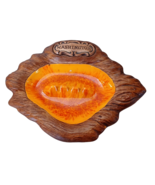 Vintage Treasure Craft Lava Red Orange Ashtray Washington Faux Wood  Glaze - $13.36 CAD