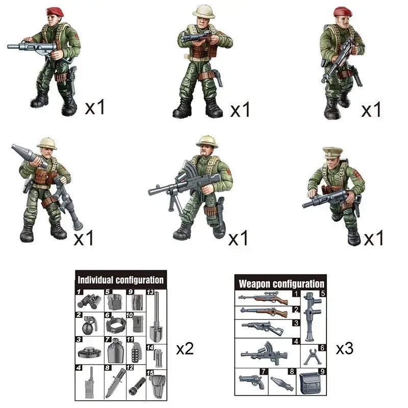 2024 World War 2 WW2 Military Army Soldier SWAT Model Figures Special Forces Bri - £1.45 GBP