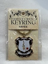HAYES Family Crest Coat of Arms Keyring Keychain - £8.60 GBP