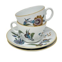 Royal Worcester Cups Saucers Set PALMYRA Bride of the Desert Porcelain Floral - $27.72