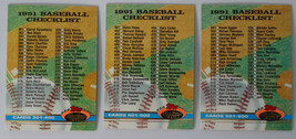 1991 Topps Stadium Club Series 2 Unmarked Checklist Team Set 3 Baseball Cards - £1.19 GBP