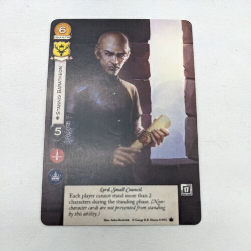 A Game Of Thrones The Card Game Stannis Baratheon Promo Card Fantasy Flight  - $6.93