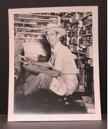 B&amp;W Photograph Man Cowboy Hat Pistols Toy Guns General Store Interior 4x5 - £14.67 GBP