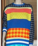 Cashmere Silk Retail $895 Novis Sydney Sweater Size L Made in USA Stripe... - £311.09 GBP