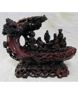 Chinese Deep Red Resin Statue of the Eight Immortals Gambling over Board... - $134.47 CAD