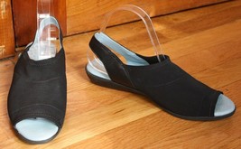 Cloud 40 9 Cuteness Black Slingback Open Toe Sandals Low Wedge Shoes - £25.75 GBP