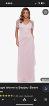 XSCAPE V-Neck Beaded-Flutter-Sleeve Dress MSRP $208. Size 10. Color Rose... - $98.99