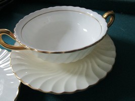 Minton England 4 Soups Cups, Saucers And Underplates 3 Pcs Clifton Pattern - £217.51 GBP
