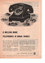 1945 Bell Telephone System A Million More Telephones In Rural Homes Print ad Fc3 - $16.15