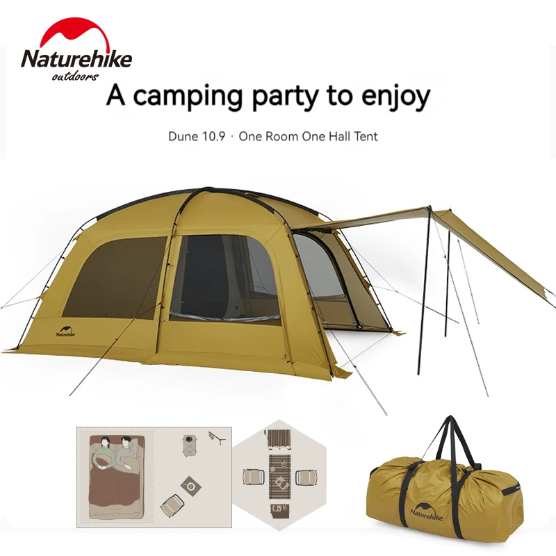 Naturehike Double Layer Dome Tent with Extended Canopy Fireproof Chimney Hole - £69.25 GBP+