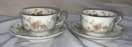 2 Sets Haviland Limoges France The Princess Cups &amp; Saucers - $17.96