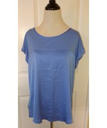 Women&#39;s MNG Basics Satiny Periwinkle Blue Short Sleeve T-Shirt Top (XL) NWT - $19.96 CAD