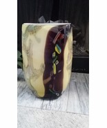 LARGE HAND BLOWN Art Glass VASE Casanova style 16-1/2Hx11W 13Lb brown ye... - $164.64 CAD
