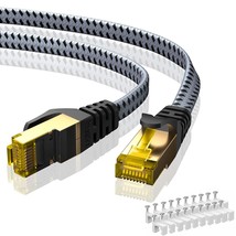 Cat 8 Ethernet Cable 40 Ft, Nylon Braided High Speed Cat8 Network Lan Patch Cord - £32.06 GBP