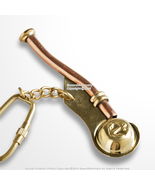 Handmade Brass Miniature Bosun Whistle Key Chain Ring Gift Souvenir - $9.88