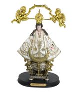 Our Lady of San Juan De Los Lagos Golden Crown And Angels Regal White Fi... - $909.70 MXN