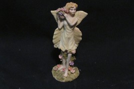 fairy carrying flowers, glittered wings, very delicate 5&quot; tall (c) - £4.37 GBP