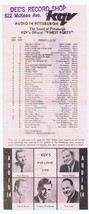 ORIGINAL Vintage KQV Pittsburgh February 7 1967 Music Survey Sonny &amp; Che... - $14.84