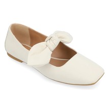 Journee Collection Women Seralinn Mary Jane Flats US 7M Beige Fabric - £24.98 GBP