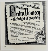 1940 Pedro Domecq Sherry Advertisement New York Radio City Distillery DWJ5C - $367.32 MXN