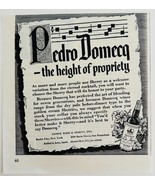 1940 Pedro Domecq Sherry Advertisement New York Radio City Distillery DWJ5C - $28.11 CAD