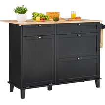 VEVOR Kitchen Island Cart, 47.24&quot; Wood Top Breakfast Bar with Trash Cabinet - €185,88 EUR