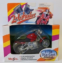 Vintage 1995 Maisto '2 Wheelers' 1:18 Diecast Red BMW Motorcycle Toy - $10.00