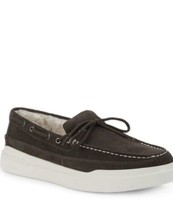 Cole Haan Grandpro Men&#39;s  Rally Faux Fur-Lined Suede Boat Shoes Brown Size 12 - £84.24 GBP