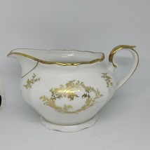Vintage Oscar Schaller &amp; Co. Nachfolger Gold &amp; White Bavarian Porcelain Creamer - £19.41 GBP