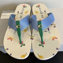 Coach Women’s Zoe Thong Flip Flop in Periwinkle/Chalk 10B Size 10 New In Box - $49.99