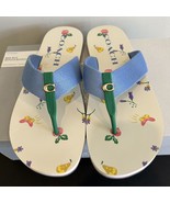 Coach Women’s Zoe Thong Flip Flop in Periwinkle/Chalk 10B Size 10 New In... - $68.37 CAD