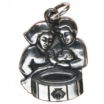 1980&#39;s Retired Large James Avery baptismal charm in sterling w/box/papers - $132.66