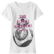 Girls Shirt Disney Star Wars White BB-8 The Force Awakens Short Sleeve Tee-10/12 - $8.91