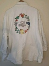 Disney Gardening Shirt Flowers Epcot Button Up XXL Womens Embroidered  B... - £14.62 GBP