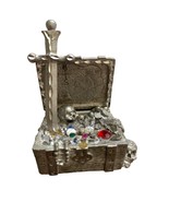 Spooniques Treasure Chest Box Sword Skulls 2 in wide x 1.5 in deep x 2.5... - $38.61