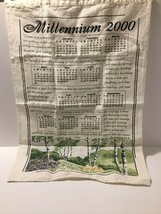 Cloth Calendar Millennium 2000 Vintage Wall Hanging Linen Cloth Material Dishrag - £4.04 GBP
