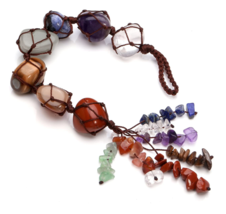 7 Chakra Crystal Window Charms Handing Tassel Gemstone Lucky Protection ... - $14.81