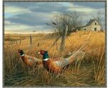 36" X 44" Panel Memory Lane Pheasant Farm Birds Wheat Cotton Fabric D509.61 - $13.95