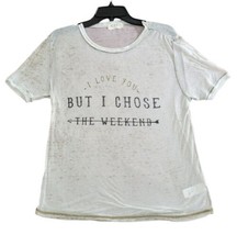 Wild Kiss Womens Medium Gray Beige Sheer Shirt I Love You But Choose The... - £11.75 GBP