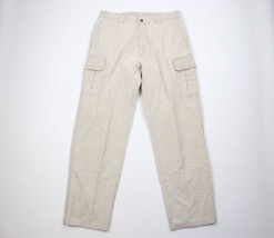 Vintage 90s LL Bean Mens 33x32 Faded Tropic Weight Stonewash Cargo Pants Beige - £40.66 GBP