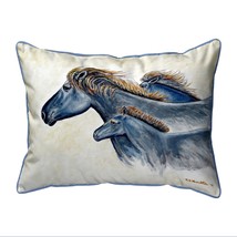 Betsy Drake Wild Horses Large Indoor Outdoor Pillow 16x20 - £36.98 GBP