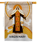 Blessed Virgin Mary House Flag Faith 28 X40 Double-Sided Banner - £29.55 GBP