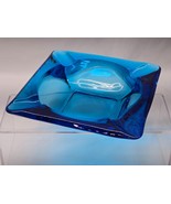 ANCHOR HOCKING 6&quot; Glass Ashtray SAPPHIRE BLUE Vintage Mid Century Modern... - $21.67