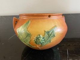 Vintage Roseville Thornapple Pottery Hanging Basket Jardiniere Pot 5 1/4&quot; Tall - £116.54 GBP