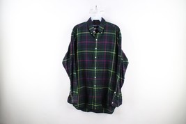 Vtg 90s Ralph Lauren Mens Medium Faded Rainbow Plaid Flannel Button Down... - $39.55
